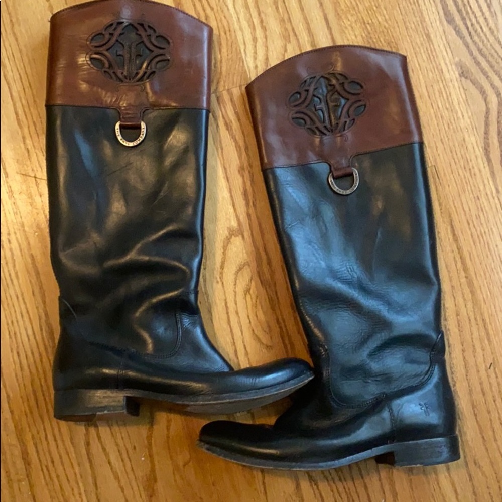 Frye Melissa two toned riding boot
